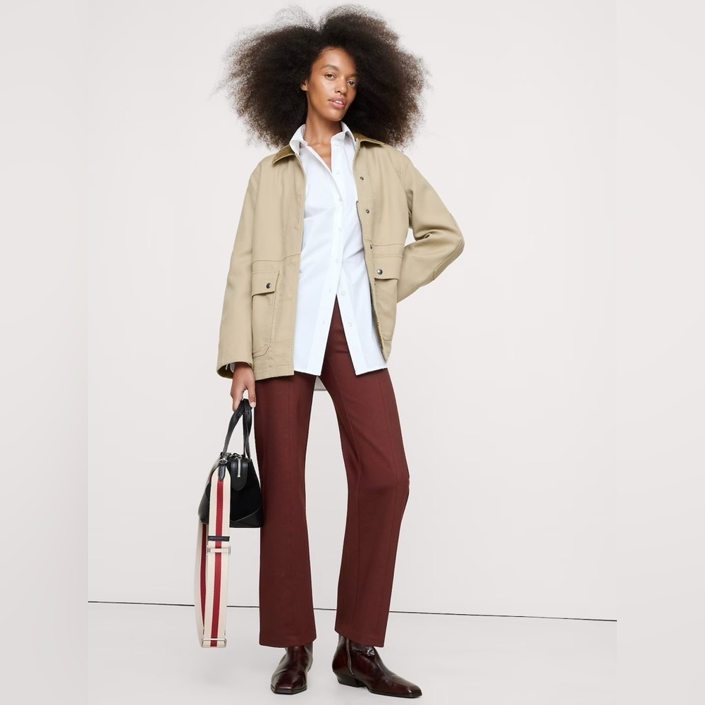 NWT! Banana Republic Burgundy Straight Everywhere Ponte Ankle Pant - 445853